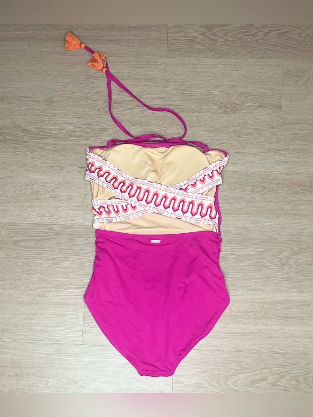 Cabana Life Pink One-Piece Swimsuit with Criss-Cross straps in the back